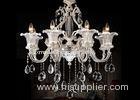 8 Light Pearl Silver Zinc Pendant Light , Luxurious European style Crystal Modern Chandelier