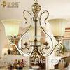 300W European Metal and Glass Retro Traditional Chandelier Lamp 3 Light with Shades