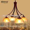 4 Light Pendant Wrought Iron Chandelier , Iron / Glass Retro and Traditional Chandeliers