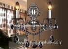 Black European Retro Crystal Chandelier 6 Light , Antique Traditional Glass Chandeliers