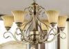 Vintage Wrought Iron Chandelier With Shades