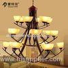 Cream Shade Downwards Wrought Iron Chandelier 3 Layers 18 Heads For Villas