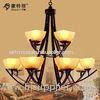 2 Layers 12 Heads Contemporary & Traditional Wrought Iron Chandelier Cream Shade