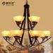 2 Layers 12 Heads Contemporary & Traditional Wrought Iron Chandelier Cream Shade