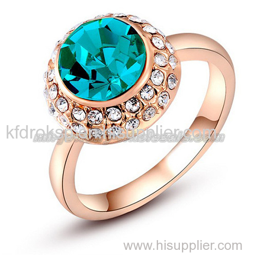 Blue Big Gemstone Bride Wedding Rings