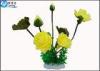 Beautiful Yellow Rose / Lutos Flower Artificial Plastic Ornament Plant Eco Friendly