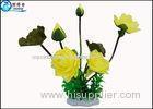 Beautiful Yellow Rose / Lutos Flower Artificial Plastic Ornament Plant Eco Friendly