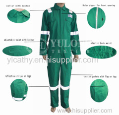 green color flame retardant coverall