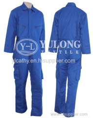 brilliant blue cotton-padded flame retardant coverall