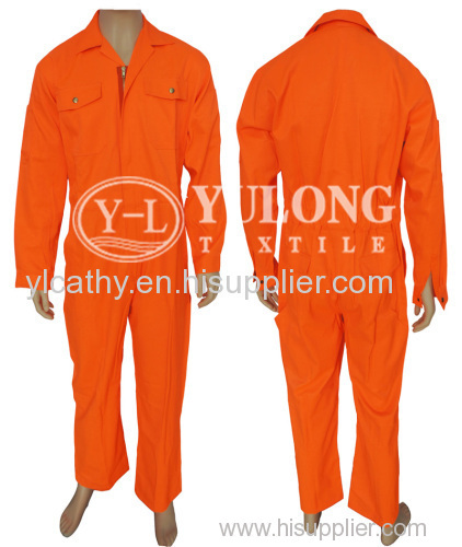 fluorescent orange high visibility coverall