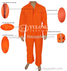 fluorescent orange high visibility coverall