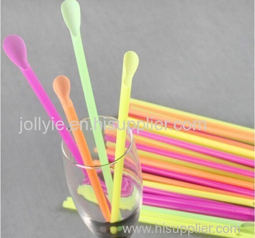 High quality colorful drinking straws with spoon