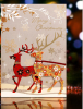 Glitter Santa Deer Xmas card