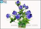 Upscale Flowers Blue Rose Fake Plastic Aquatic Plants Artificial Ornamental Plant Wholesale