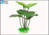 Big Leaf Green Plastic Artificial Aquarium Plants For Fish Tank Decorations with Ceramic Base