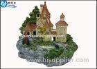 Luxury Castle Aquarium Resin Ornaments With Landscaping Rockery And Waterwheel