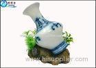 Art Treasures China Vase Fish Aquarium Craft / Fish Tank Decorations With Resin Base