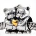 Beautiful Design Gold Plated Heart Sterling Silver Bear Hug Charm Beads