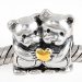 Beautiful Design Gold Plated Heart Sterling Silver Bear Hug Charm Beads