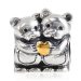 Beautiful Design Gold Plated Heart Sterling Silver Bear Hug Charm Beads