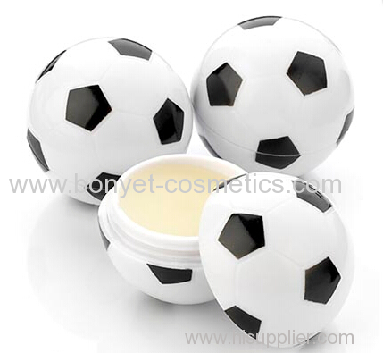 black and white football shape lip balm