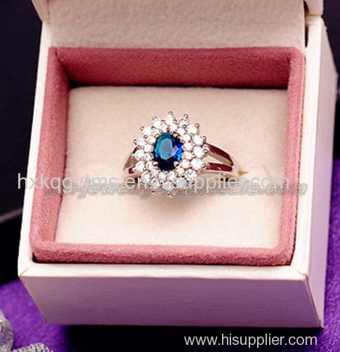 Trendy Big Gemstone Noble Crystal Rings For Women