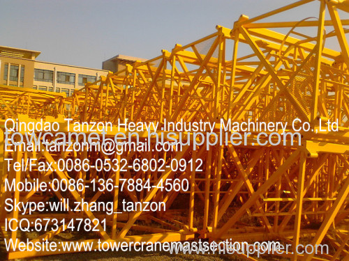 flat head tower crane structural steel mast section / steel plate mast section