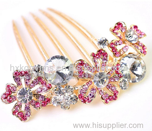 Geometrical Petals Colorful Zinc Alloy Hair Comb Ornaments