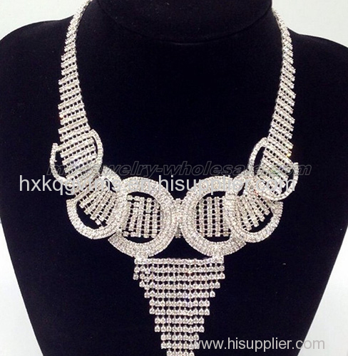 Trendy Retaining Ring Glass Beads Necklace