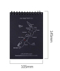 Map covered top open spiral notebook black