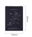 Map covered top open spiral notepad black