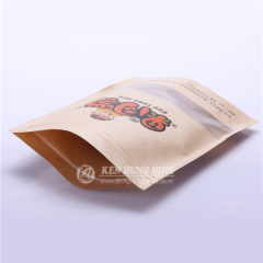 Kraft Paper Zipper Stand up Bags with Clear Window