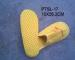 Yellow Pulled Hair Fabric Disposable Hotel Slippers With Dotted Fabric Sole