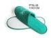 Green Cotton Velour Disposable Hotel Slippers With Dotted Anti-Slipping Sole