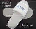 Polyester Velour Disposable Hotel Slippers Opened Toe With 5mm EVA Sole