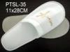 Pulled Hair Fabric Disposable Hotel Slippers Of Closed Toe With 5mm Eva Sole