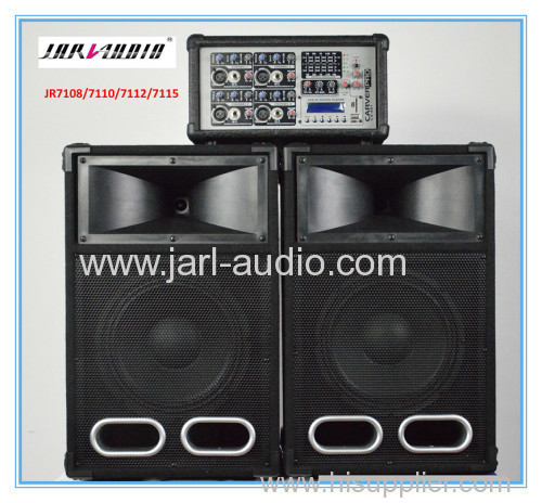 Combo wooden speakers with cabinet mixer/ 2 pcs passive wooden speakers with 1pc power mixer