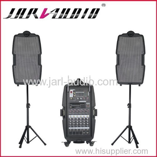 Portable speakers/plastic speakers/one mixer with two speakers