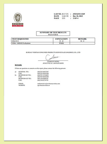 SUS430 FDA certificate