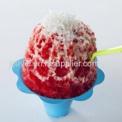 colorful drinking straw with spoon for snow cone or shave ice