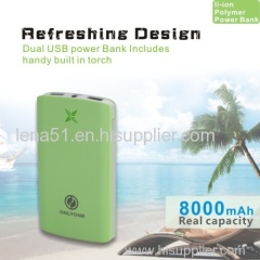 8000mAh Li-ion battery mobile Power Bank for iphone 6