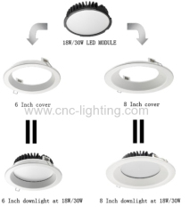 30W 0-100% dimmable Recessed LED Downlight (6Inch or 8Inch)