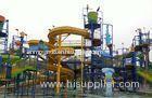 Water Playground Equipment With Fiberglass Spiral Water Slide , Water Amusement Park