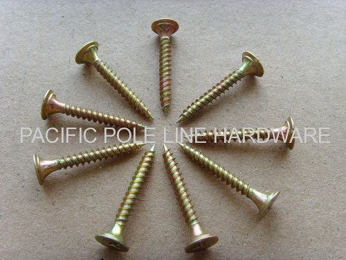 DOUBLE HEAD TWIN FAST THREAD COLLATED SCREW YELLOW ZINC PLATED