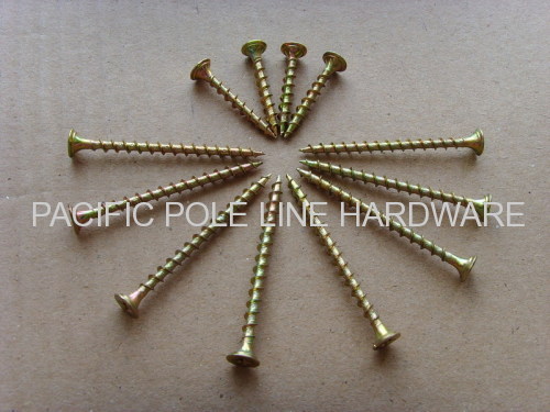 DOUBLE HEADE COARSE THREAD COLLATED SCREWS YELLOW ZINC PLATED