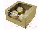 Cupcake / Bakery Recycled Paper Boxes , Kraft Cake Box Trays Insert