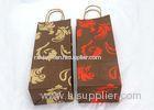 Flexo Printing Red Kraft Colored Paper Bags With Handles / Recycled Paper Bags