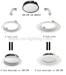 30W 0-100% Dimming Embedded LED Downlight (6Inch or 8Inch)