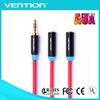 3.5mm Male to 2 Female Aux Audio Cable PVC Jacket Red and White Audio Cable to Aux