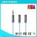 3 Pole Male to 2 Female 3.5mm Stereo Audio Cable High End Digital Coaxial Audio Cable